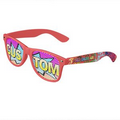 Coral Logo Lenses Custom Printed Lenses Retro Sunglasses - Full-Color Full-Arm Printed